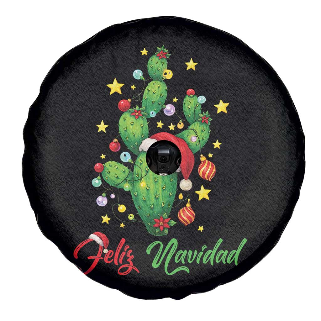 Feliz Navidad Cactus Spare Tire Cover Funny Spanish Christmas Gift TS12 Print Your Wear