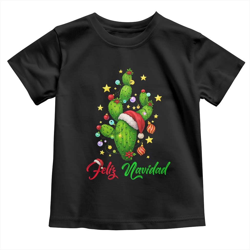 Feliz Navidad Cactus Toddler T Shirt Funny Spanish Christmas Gift TS12 Black Print Your Wear