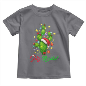Feliz Navidad Cactus Toddler T Shirt Funny Spanish Christmas Gift TS12 Charcoal Print Your Wear