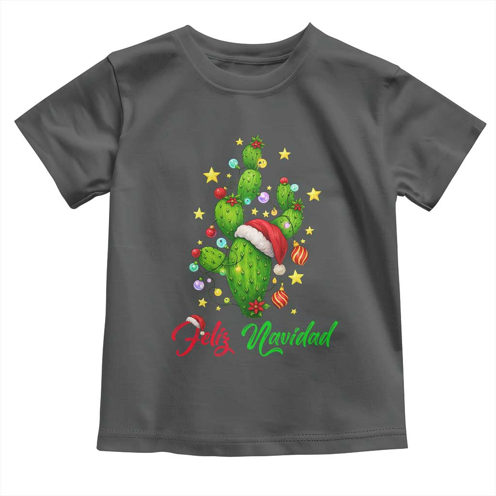 Feliz Navidad Cactus Toddler T Shirt Funny Spanish Christmas Gift TS12 Dark Heather Print Your Wear