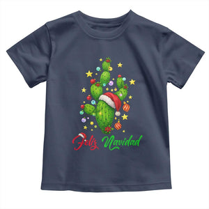 Feliz Navidad Cactus Toddler T Shirt Funny Spanish Christmas Gift TS12 Navy Print Your Wear