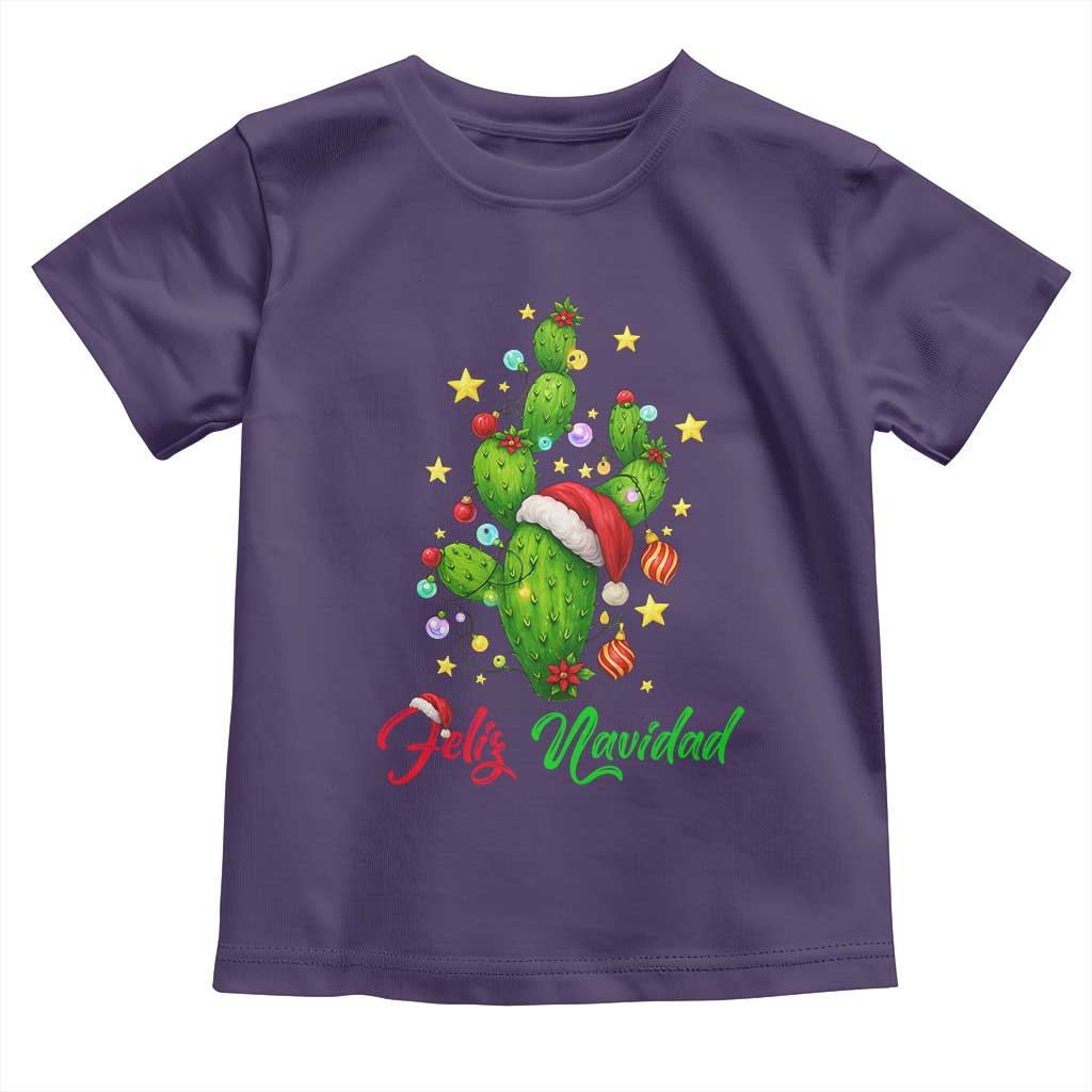 Feliz Navidad Cactus Toddler T Shirt Funny Spanish Christmas Gift TS12 Purple Print Your Wear