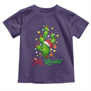 Feliz Navidad Cactus Toddler T Shirt Funny Spanish Christmas Gift TS12 Purple Print Your Wear