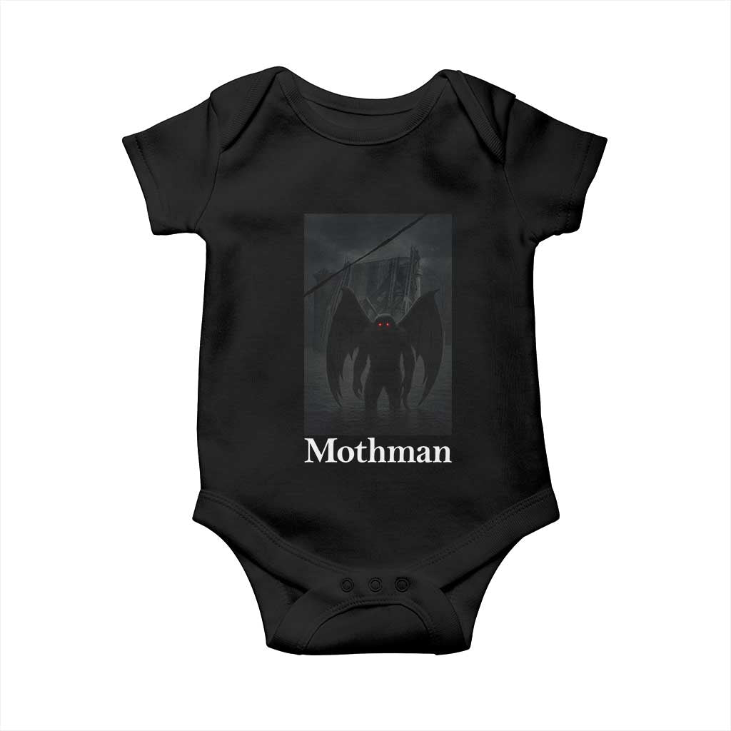 Mothman Baby Onesie Folklore Cryptid Gift Silver Bridge West Virginia TS12 Black Print Your Wear