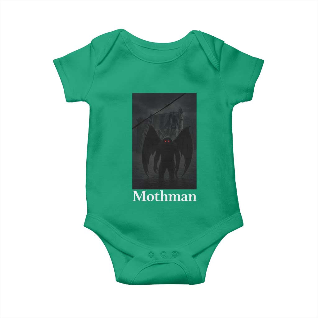 Mothman Baby Onesie Folklore Cryptid Gift Silver Bridge West Virginia TS12 Irish Green Print Your Wear