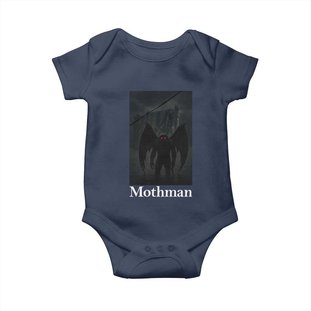 Mothman Baby Onesie Folklore Cryptid Gift Silver Bridge West Virginia TS12 Navy Print Your Wear