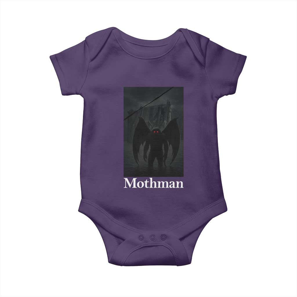 Mothman Baby Onesie Folklore Cryptid Gift Silver Bridge West Virginia TS12 Purple Print Your Wear