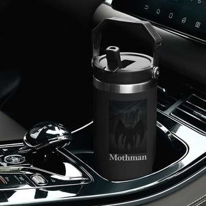 Mothman Flip Straw Tumbler Folklore Cryptid Gift Silver Bridge West Virginia TS12 Print Your Wear
