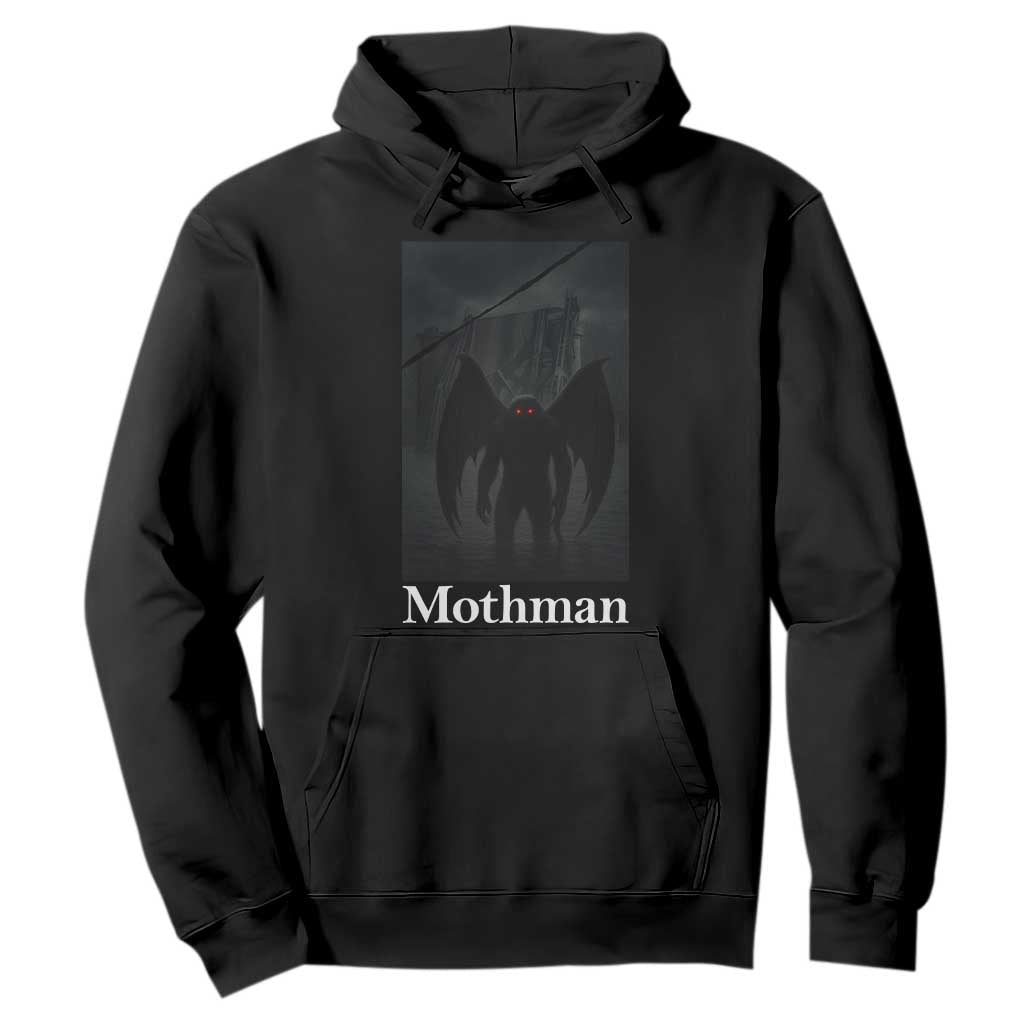 Mothman Hoodie Folklore Cryptid Gift Silver Bridge West Virginia TS12 Black Print Your Wear