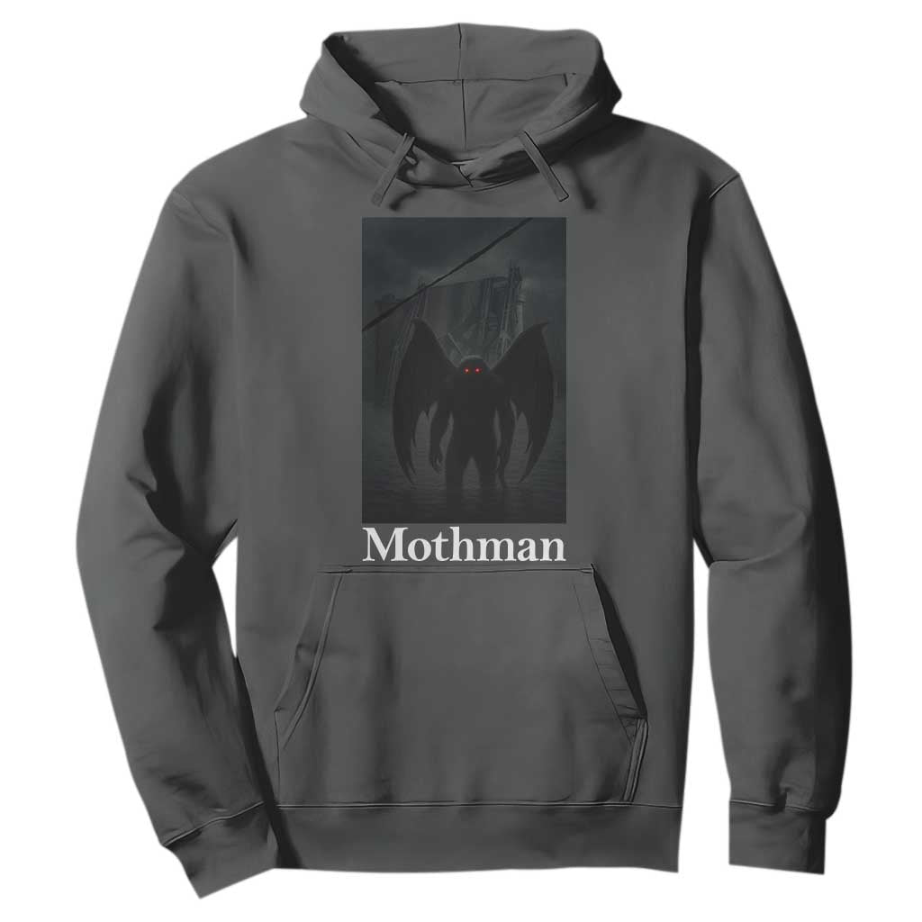 Mothman Hoodie Folklore Cryptid Gift Silver Bridge West Virginia TS12 Dark Heather Print Your Wear