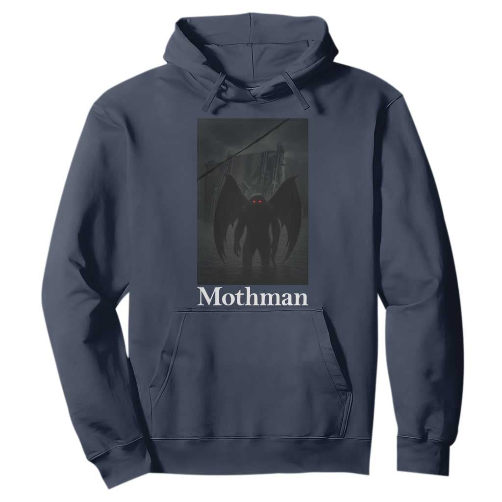 Mothman Hoodie Folklore Cryptid Gift Silver Bridge West Virginia TS12 Navy Print Your Wear