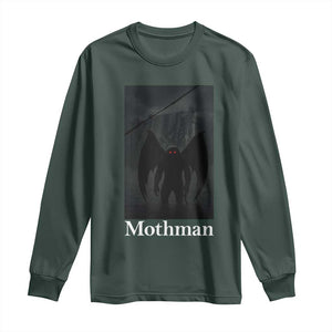 Mothman Long Sleeve Shirt Folklore Cryptid Gift Silver Bridge West Virginia TS12 Dark Forest Green Print Your Wear