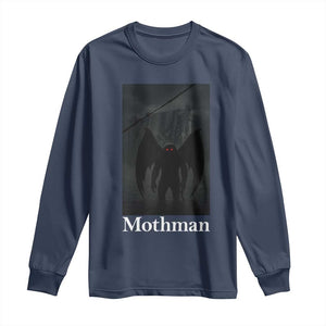 Mothman Long Sleeve Shirt Folklore Cryptid Gift Silver Bridge West Virginia TS12 Navy Print Your Wear
