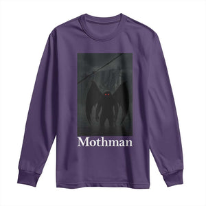 Mothman Long Sleeve Shirt Folklore Cryptid Gift Silver Bridge West Virginia TS12 Purple Print Your Wear