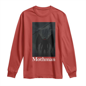 Mothman Long Sleeve Shirt Folklore Cryptid Gift Silver Bridge West Virginia TS12 Red Print Your Wear