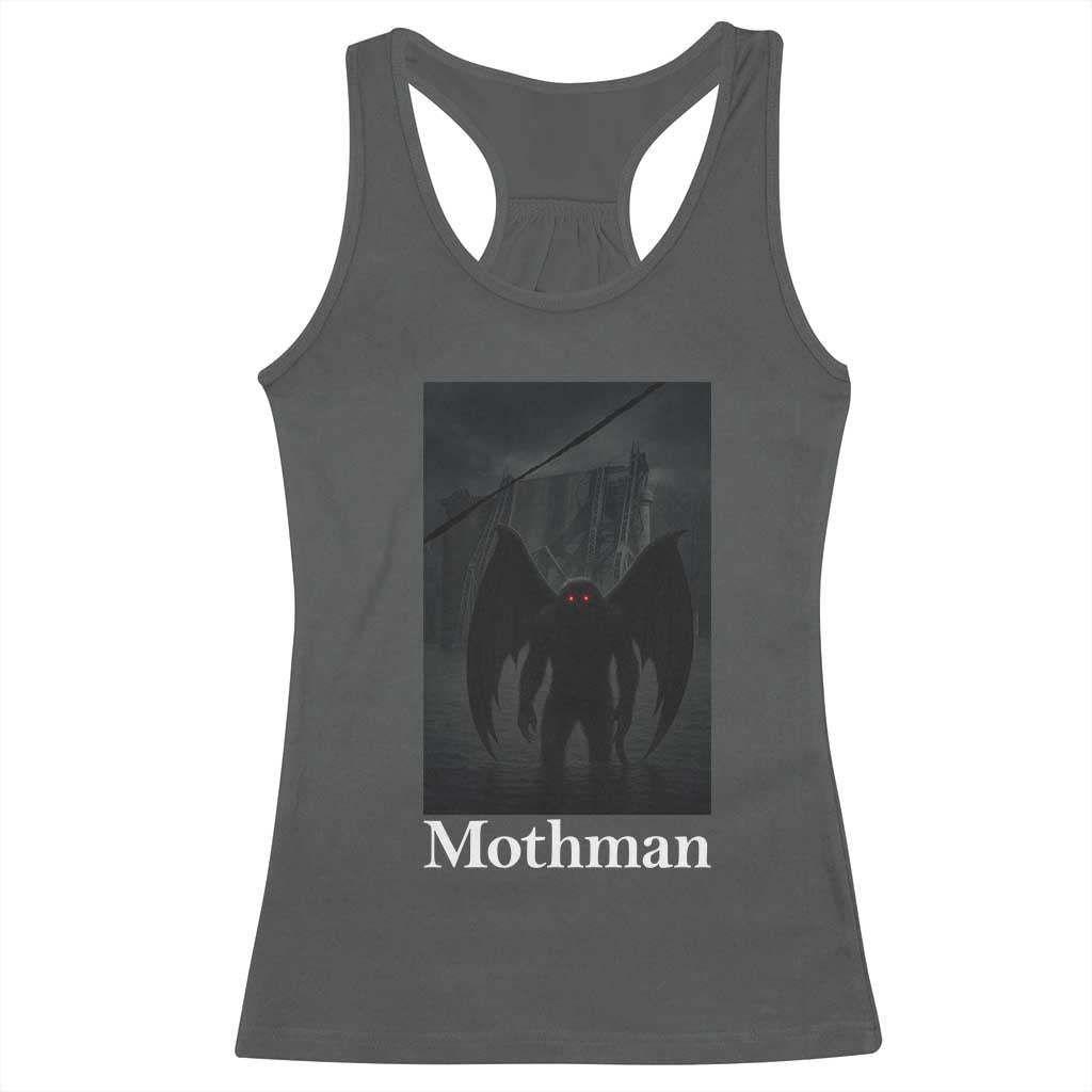 Mothman Racerback Tank Top Folklore Cryptid Gift Silver Bridge West Virginia TS12 Dark Heather Print Your Wear