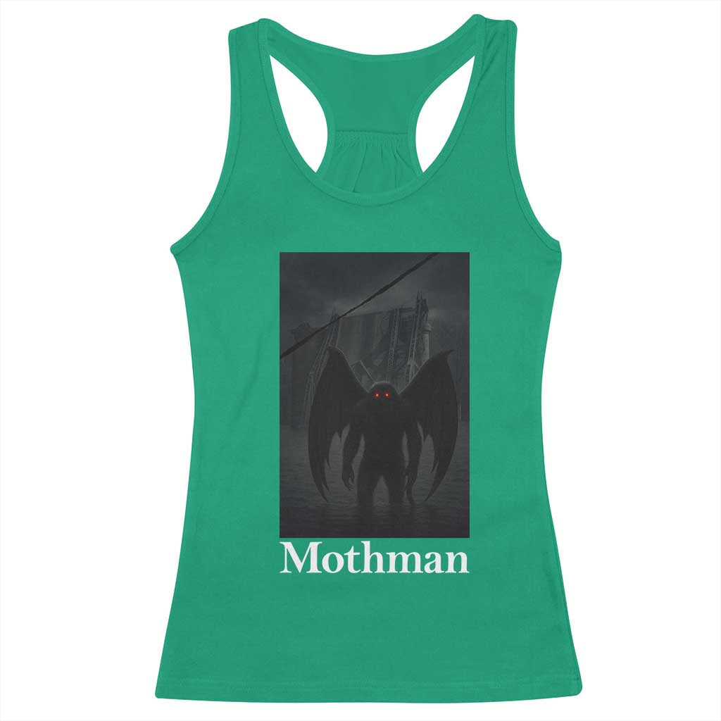 Mothman Racerback Tank Top Folklore Cryptid Gift Silver Bridge West Virginia TS12 Irish Green Print Your Wear