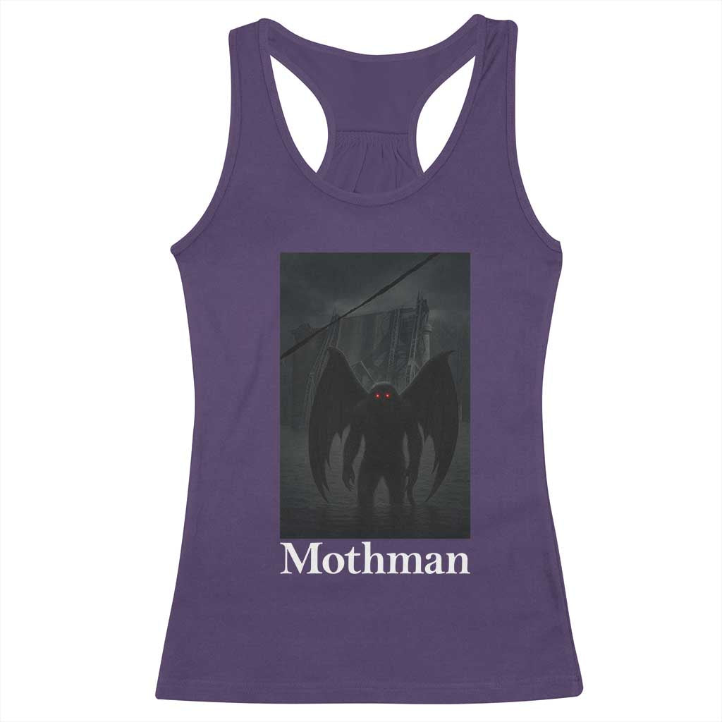 Mothman Racerback Tank Top Folklore Cryptid Gift Silver Bridge West Virginia TS12 Purple Print Your Wear
