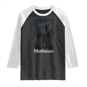 Mothman Raglan Shirt Folklore Cryptid Gift Silver Bridge West Virginia TS12 Black White Print Your Wear