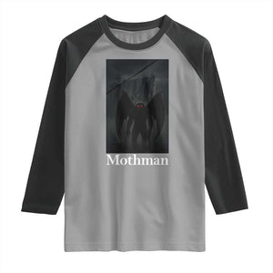 Mothman Raglan Shirt Folklore Cryptid Gift Silver Bridge West Virginia TS12 Sport Gray Black Print Your Wear