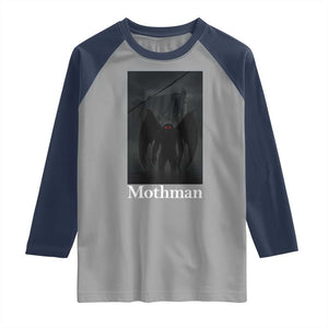 Mothman Raglan Shirt Folklore Cryptid Gift Silver Bridge West Virginia TS12 Sport Gray Navy Print Your Wear