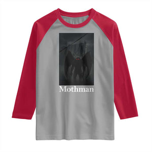 Mothman Raglan Shirt Folklore Cryptid Gift Silver Bridge West Virginia TS12 Sport Gray Red Print Your Wear