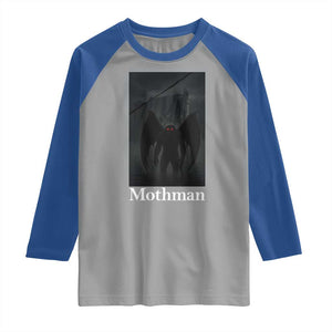 Mothman Raglan Shirt Folklore Cryptid Gift Silver Bridge West Virginia TS12 Sport Gray Royal Print Your Wear