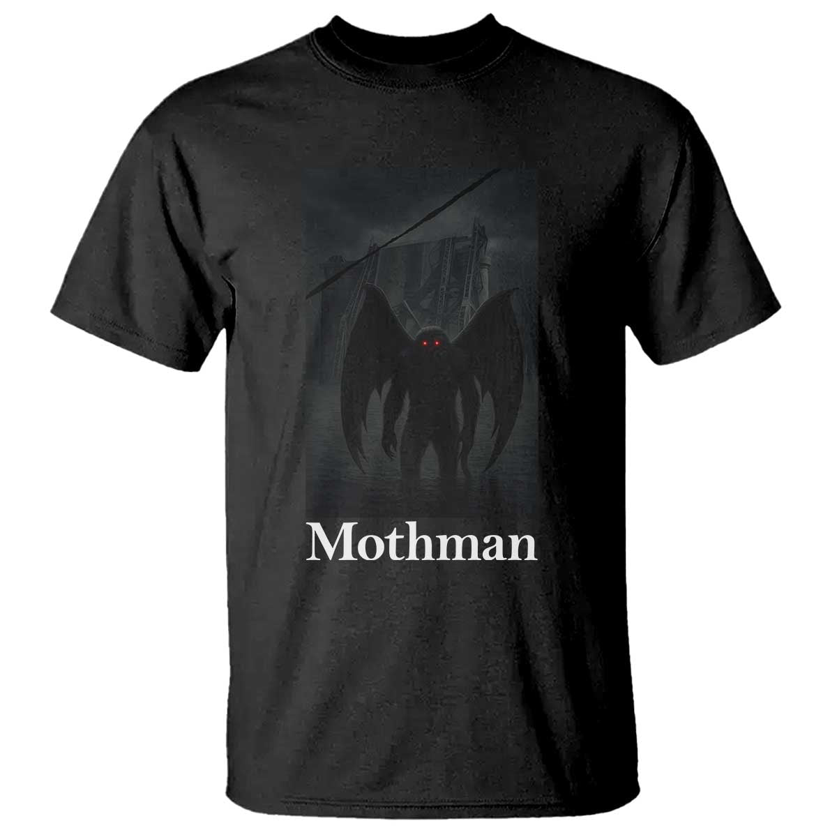 Mothman T Shirt Folklore Cryptid Gift Silver Bridge West Virginia TS12 Black Print Your Wear