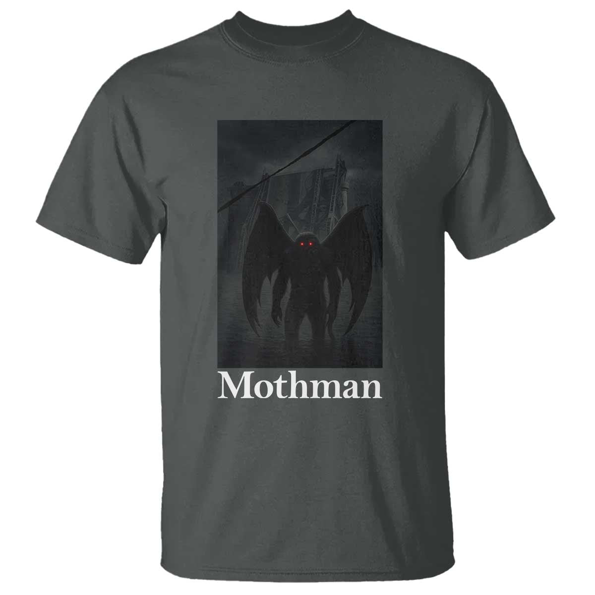 Mothman T Shirt Folklore Cryptid Gift Silver Bridge West Virginia TS12 Dark Heather Print Your Wear