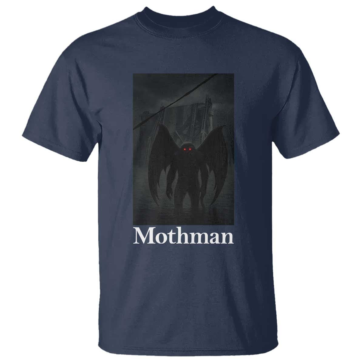 Mothman T Shirt Folklore Cryptid Gift Silver Bridge West Virginia TS12 Navy Print Your Wear