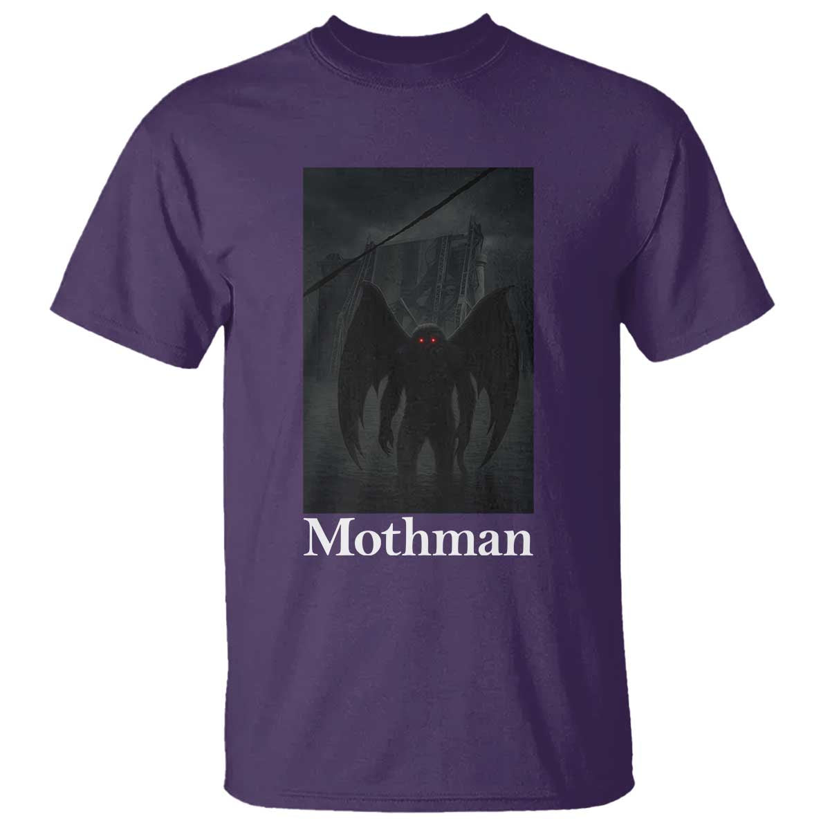 Mothman T Shirt Folklore Cryptid Gift Silver Bridge West Virginia TS12 Purple Print Your Wear