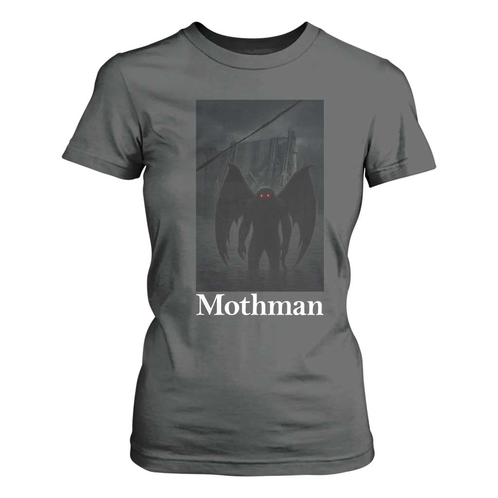 Mothman T Shirt For Women Folklore Cryptid Gift Silver Bridge West Virginia TS12 Dark Heather Print Your Wear
