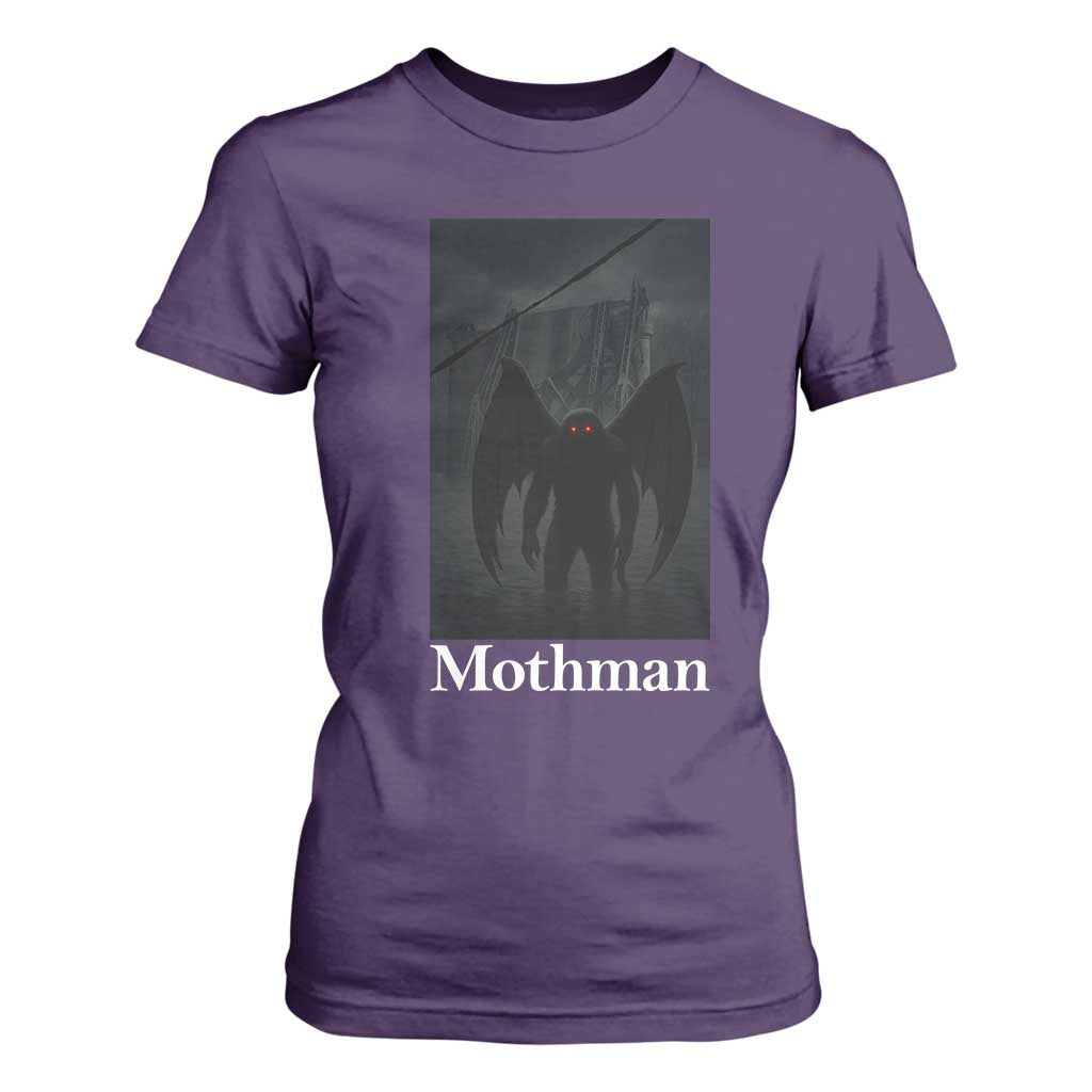 Mothman T Shirt For Women Folklore Cryptid Gift Silver Bridge West Virginia TS12 Purple Print Your Wear