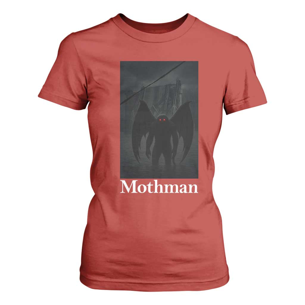 Mothman T Shirt For Women Folklore Cryptid Gift Silver Bridge West Virginia TS12 Red Print Your Wear