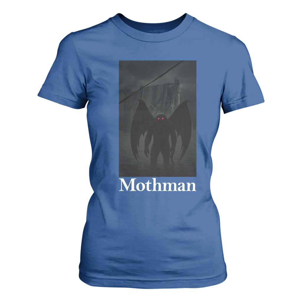 Mothman T Shirt For Women Folklore Cryptid Gift Silver Bridge West Virginia TS12 Royal Blue Print Your Wear