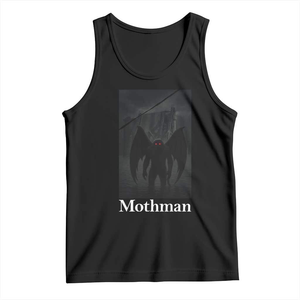 Mothman Tank Top Folklore Cryptid Gift Silver Bridge West Virginia TS12 Black Print Your Wear