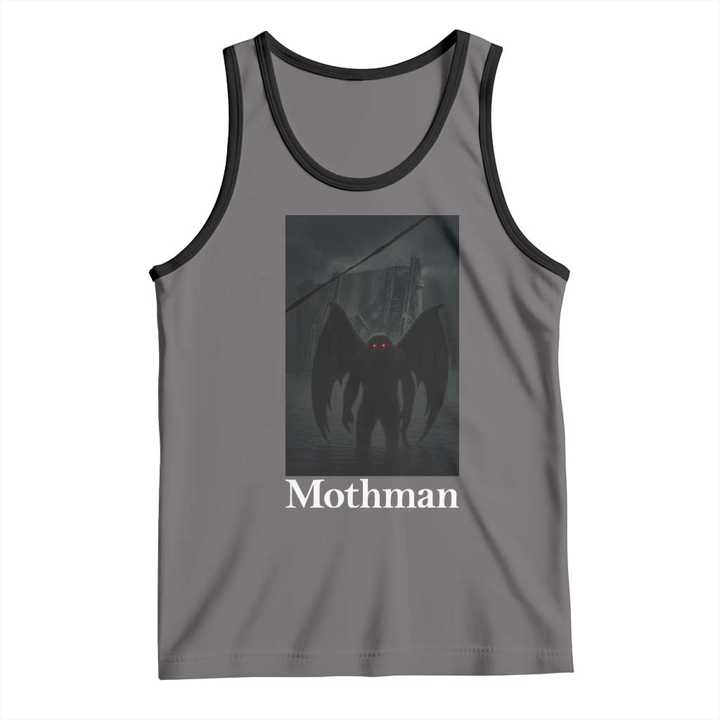 Mothman Tank Top Folklore Cryptid Gift Silver Bridge West Virginia TS12 Deep Heather Black Print Your Wear