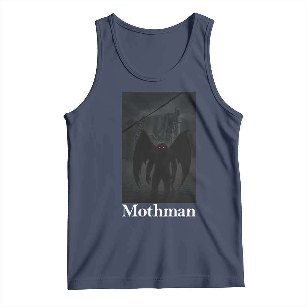 Mothman Tank Top Folklore Cryptid Gift Silver Bridge West Virginia TS12 Navy Print Your Wear