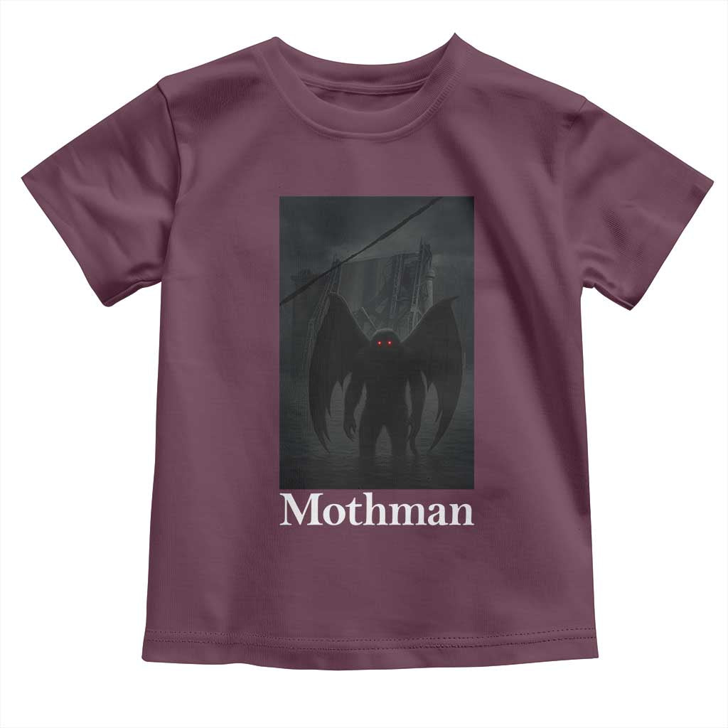 Mothman Toddler T Shirt Folklore Cryptid Gift Silver Bridge West Virginia TS12 Maroon Print Your Wear