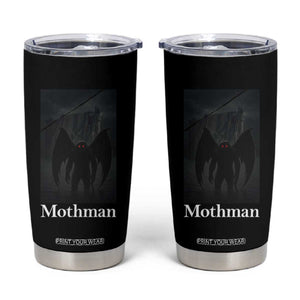 Mothman Tumbler Cup Folklore Cryptid Gift Silver Bridge West Virginia TS12 Black Print Your Wear