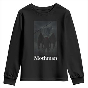 Mothman Youth Sweatshirt Folklore Cryptid Gift Silver Bridge West Virginia TS12 Black Print Your Wear