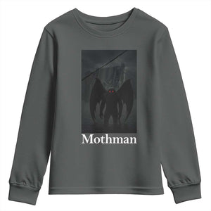 Mothman Youth Sweatshirt Folklore Cryptid Gift Silver Bridge West Virginia TS12 Dark Heather Print Your Wear