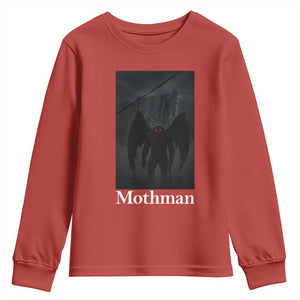 Mothman Youth Sweatshirt Folklore Cryptid Gift Silver Bridge West Virginia TS12 Red Print Your Wear