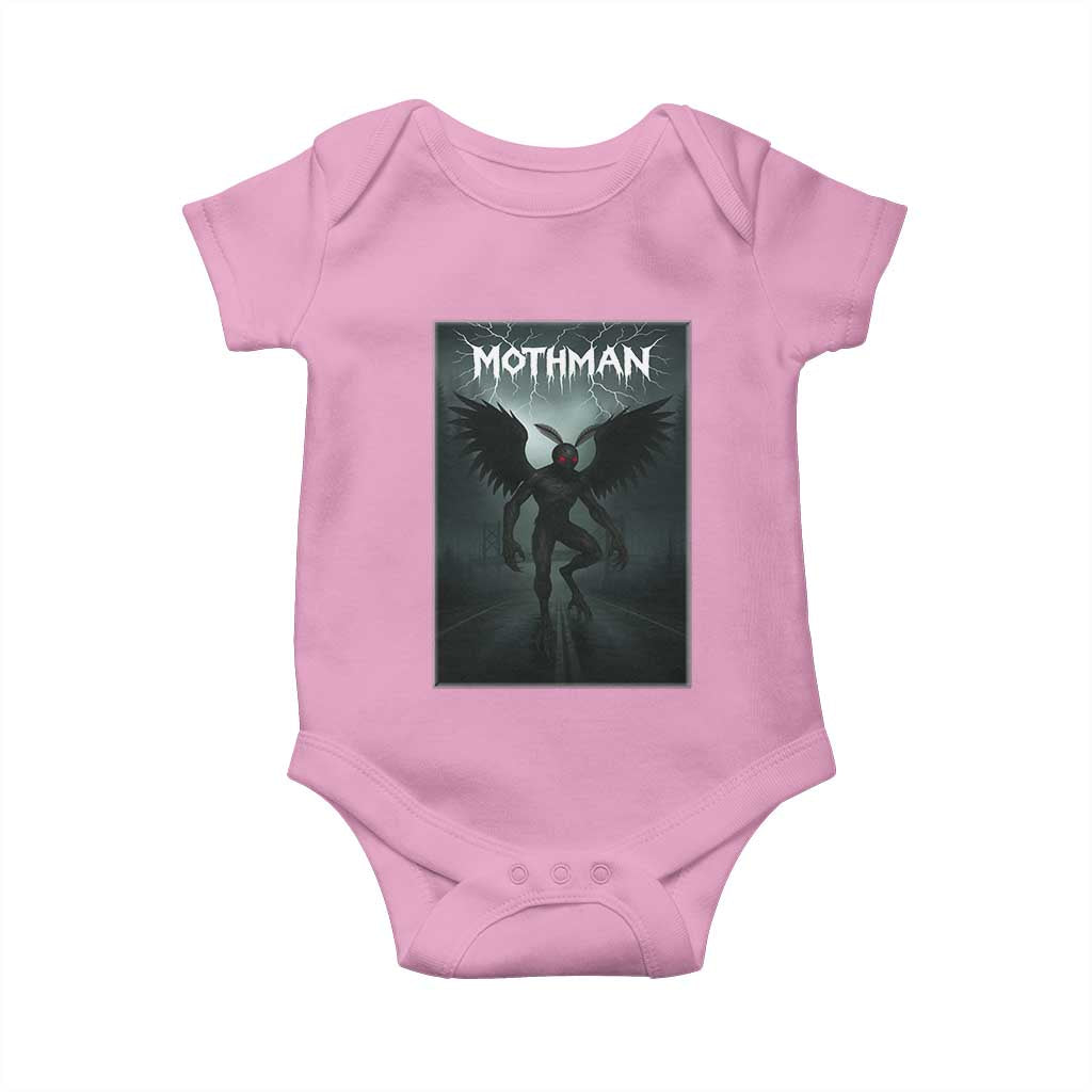 Mothman Baby Onesie Folklore Gothic Horror Cryptid Gift TS12 Light Pink Print Your Wear