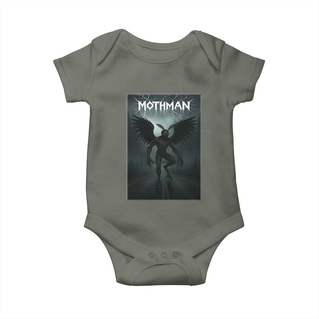 Mothman Baby Onesie Folklore Gothic Horror Cryptid Gift TS12 Military Green Print Your Wear
