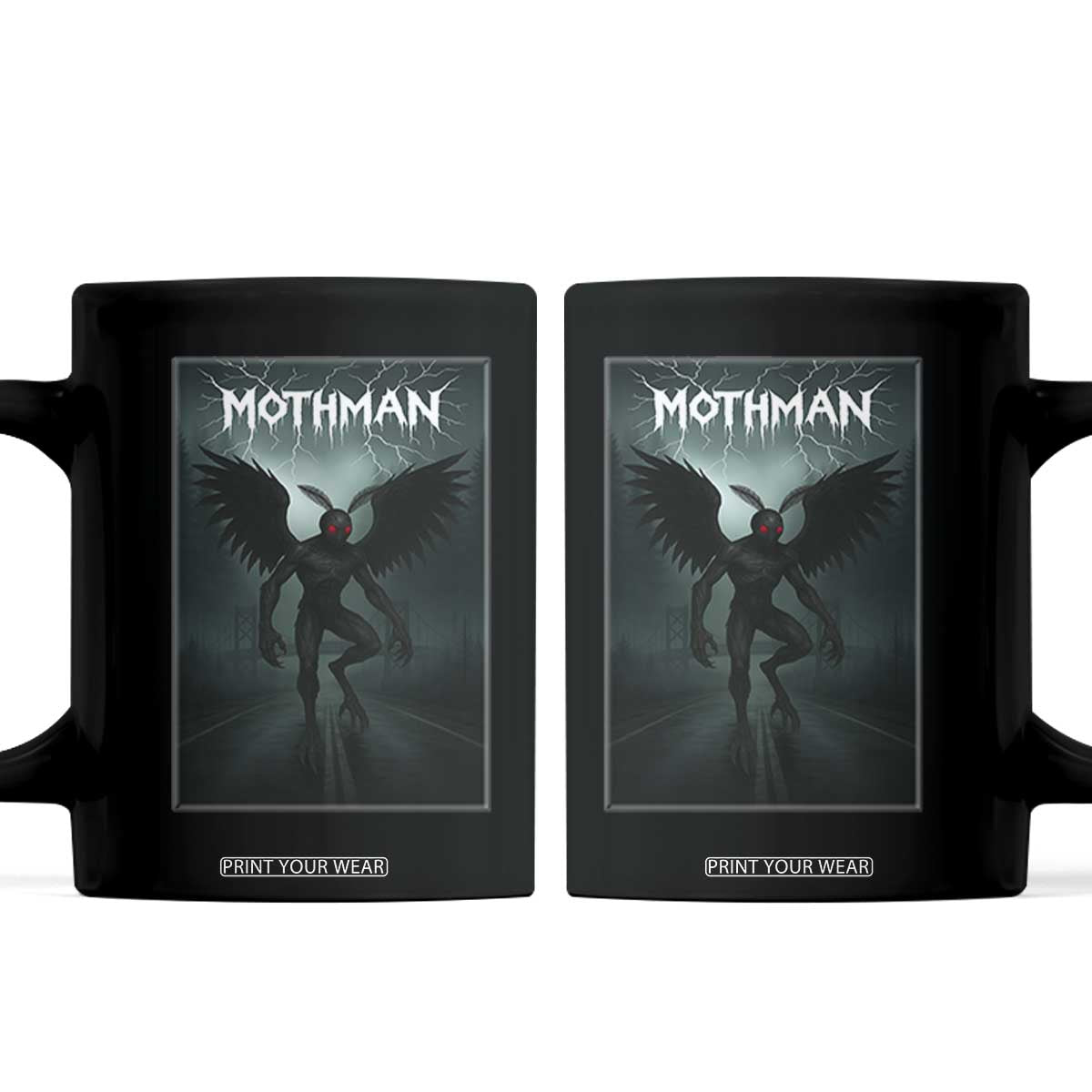 Mothman Coffee Mug Folklore Gothic Horror Cryptid Gift TS12 Black Print Your Wear