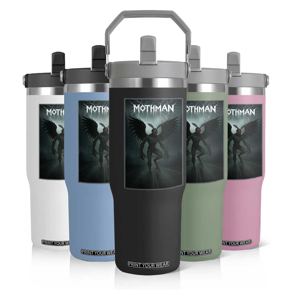 Mothman Flip Straw Tumbler Folklore Gothic Horror Cryptid Gift TS12 Print Your Wear