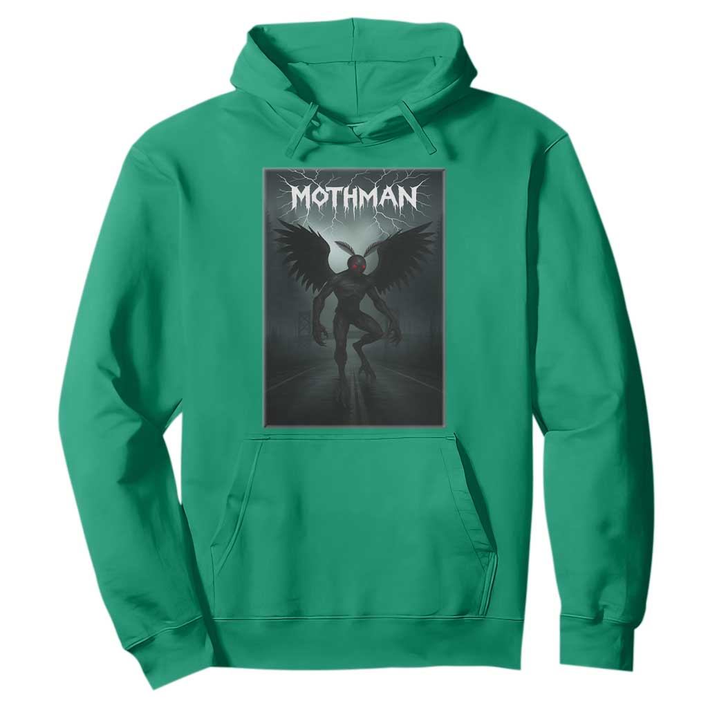Mothman Hoodie Folklore Gothic Horror Cryptid Gift TS12 Irish Green Print Your Wear
