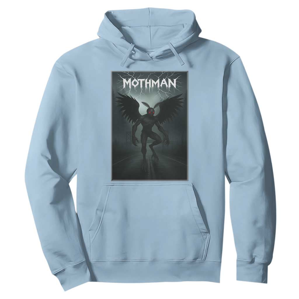Mothman Hoodie Folklore Gothic Horror Cryptid Gift TS12 Light Blue Print Your Wear