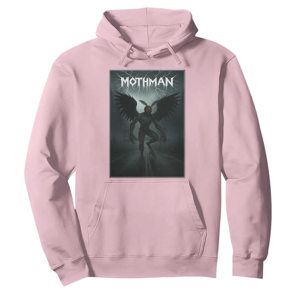 Mothman Hoodie Folklore Gothic Horror Cryptid Gift TS12 Light Pink Print Your Wear
